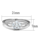 Cute Rings 3W775 Rhodium Brass Ring with AAA Grade CZ