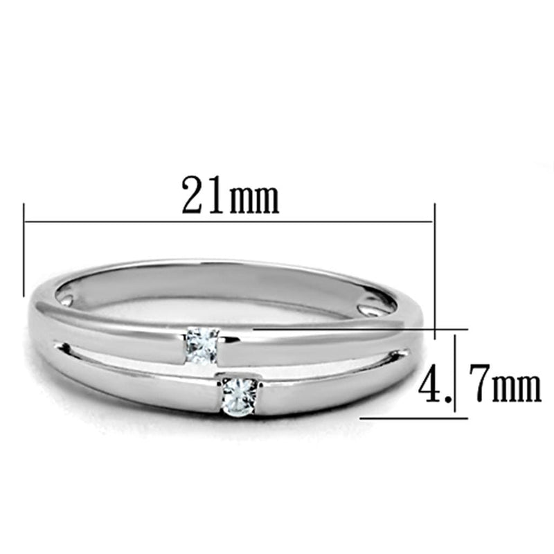 Cute Rings 3W779 Rhodium Brass Ring with AAA Grade CZ