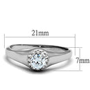 Cute Rings 3W780 Rhodium Brass Ring with AAA Grade CZ