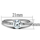 Cute Rings 3W786 Rhodium Brass Ring with AAA Grade CZ