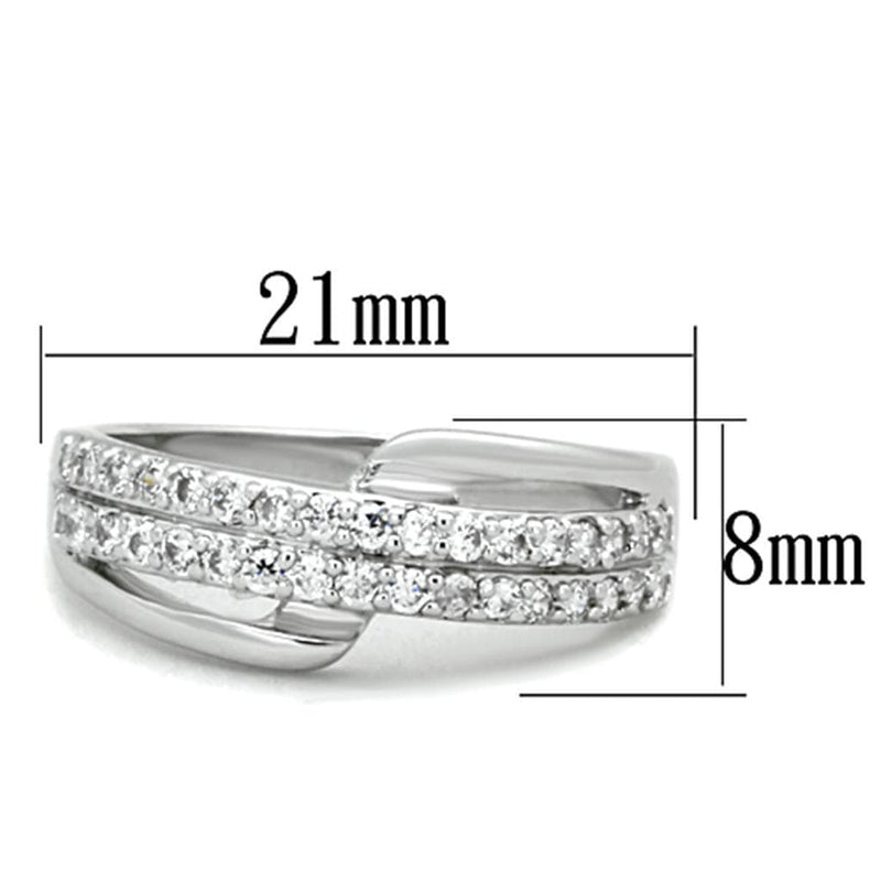 Cute Rings 3W798 Rhodium Brass Ring with AAA Grade CZ