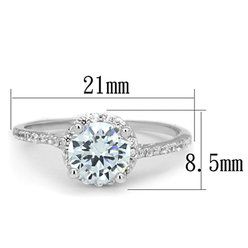 Cute Rings 3W801 Rhodium Brass Ring with AAA Grade CZ