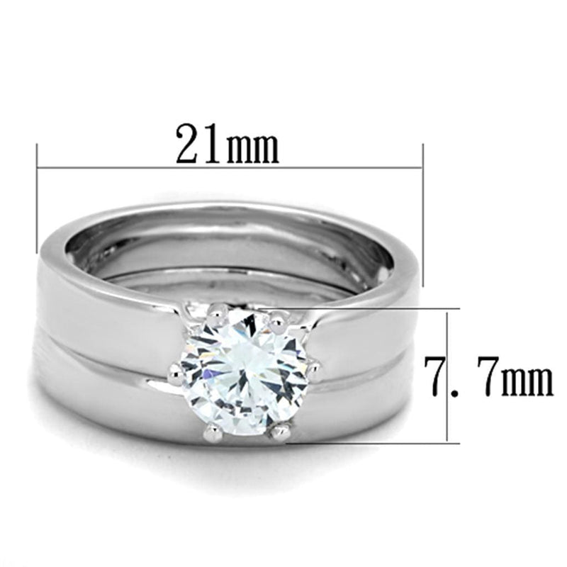 Cute Rings 3W805 Rhodium Brass Ring with AAA Grade CZ