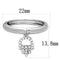 Cute Rings 3W808 Rhodium Brass Ring with AAA Grade CZ