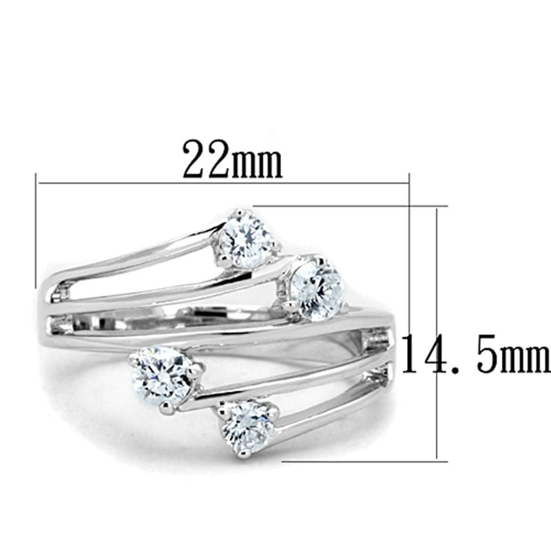 Cute Rings 3W813 Rhodium Brass Ring with AAA Grade CZ