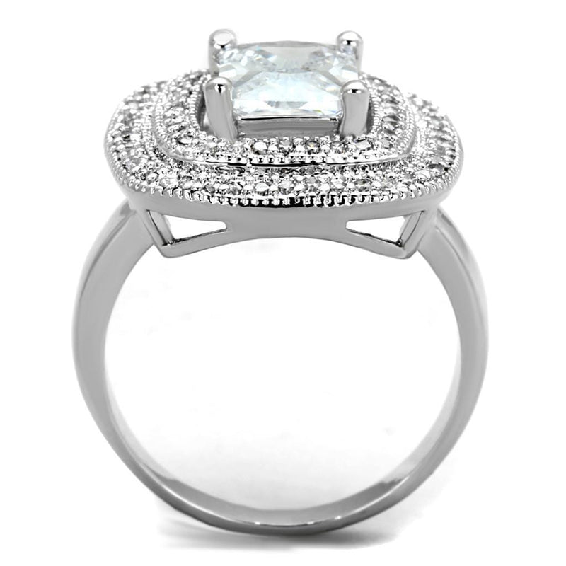 Cute Rings 3W839 Rhodium Brass Ring with AAA Grade CZ