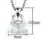 Chain Necklace 3W844 Rhodium Brass Chain Pendant with AAA Grade CZ