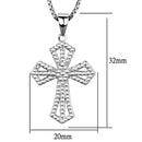 Chain Necklace 3W850 Rhodium Brass Chain Pendant with AAA Grade CZ