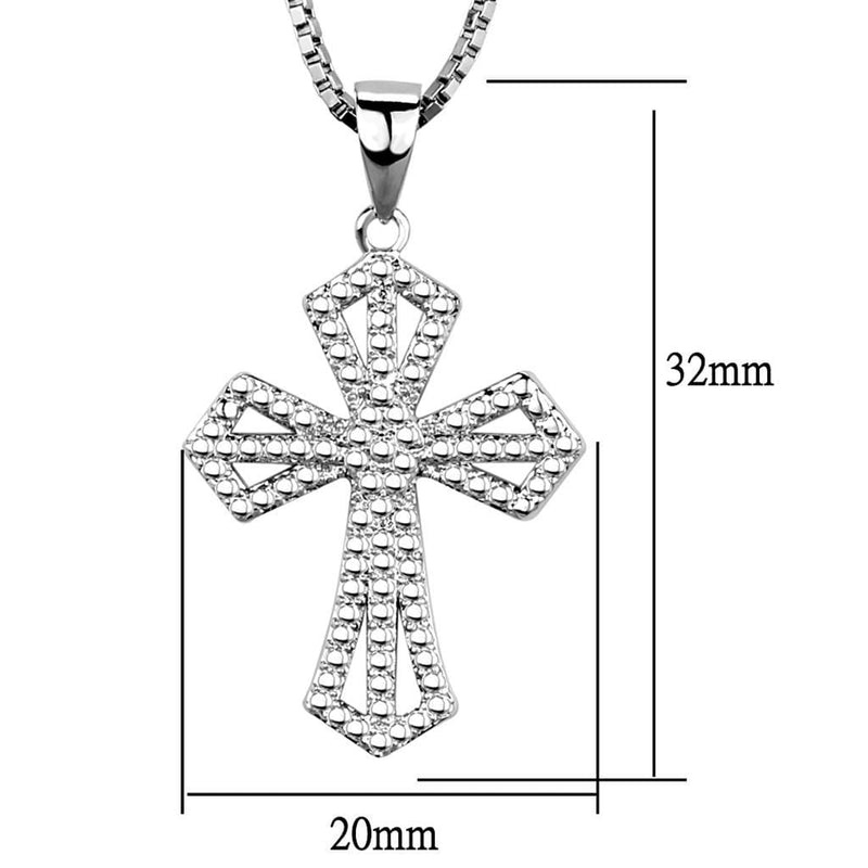 Chain Necklace 3W850 Rhodium Brass Chain Pendant with AAA Grade CZ