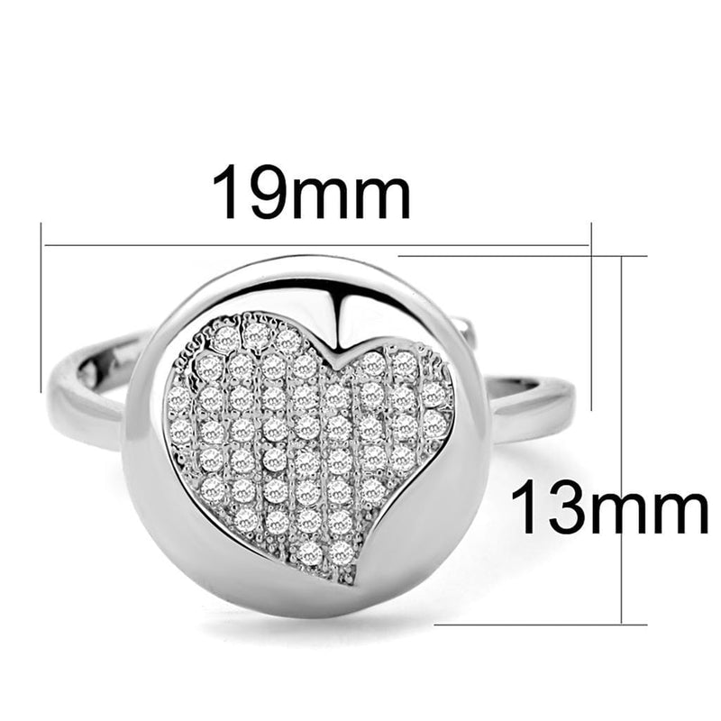 Cute Rings 3W864 Rhodium Brass Ring with AAA Grade CZ