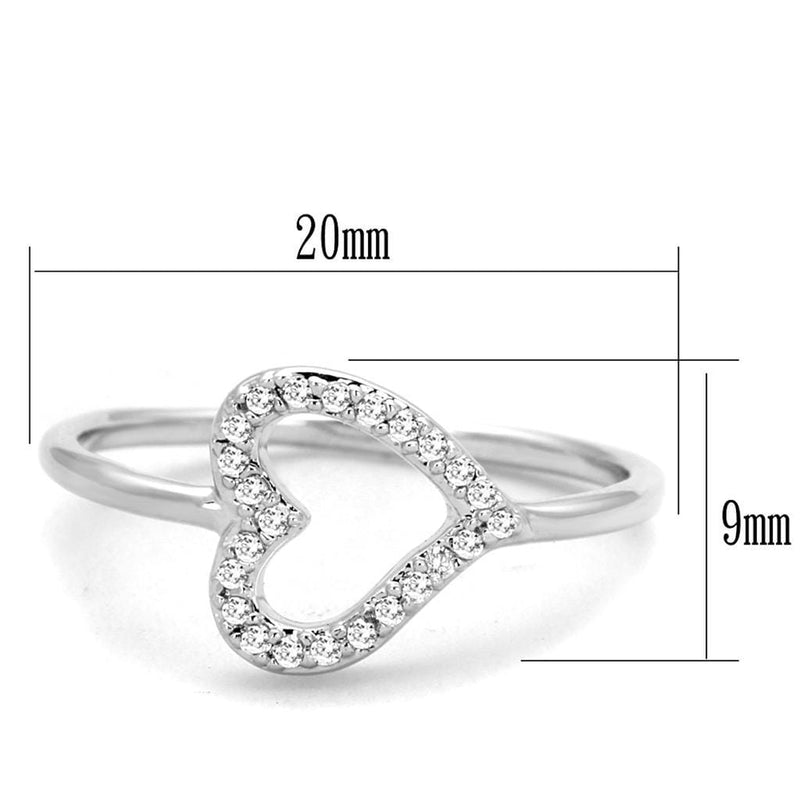 Cute Rings 3W866 Rhodium Brass Ring with AAA Grade CZ