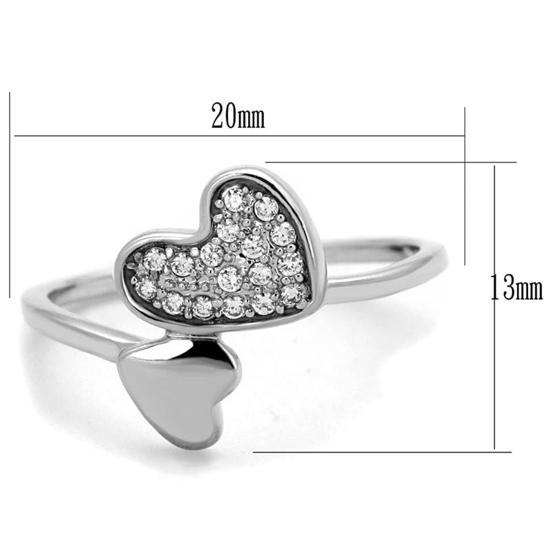 Cute Rings 3W867 Rhodium Brass Ring with AAA Grade CZ