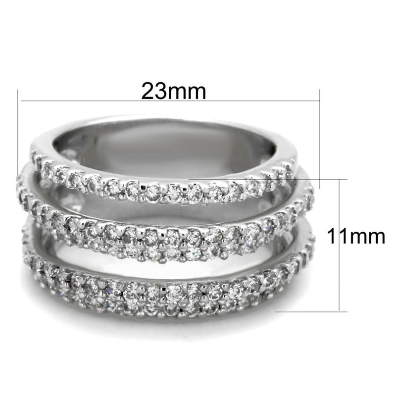 Cute Rings 3W871 Rhodium Brass Ring with AAA Grade CZ