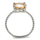 Cute Rings 3W872 Rhodium Brass Ring with AAA Grade CZ in Champagne