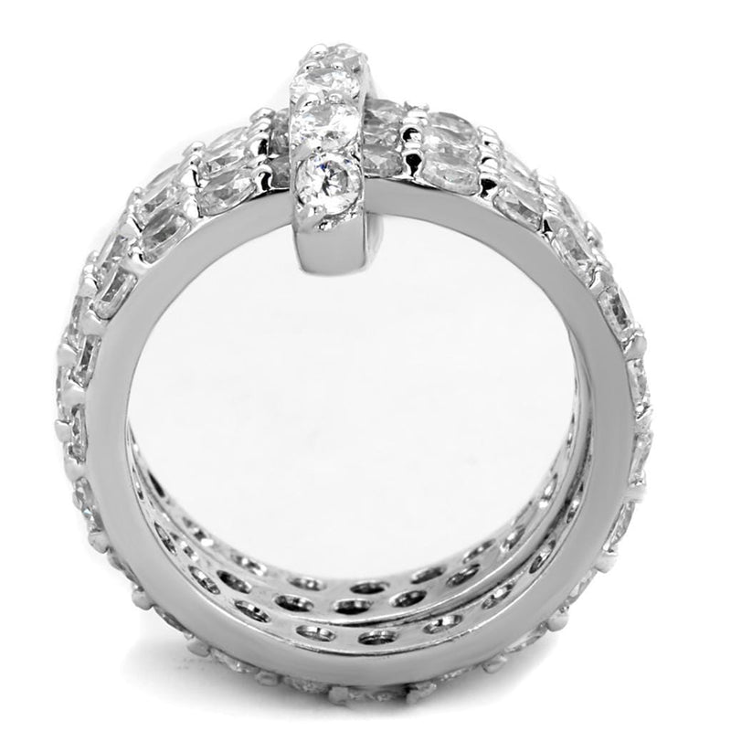 Cute Rings 3W875 Rhodium Brass Ring with AAA Grade CZ