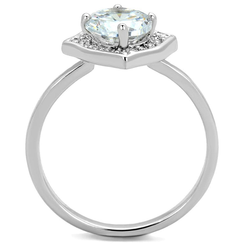 Cute Rings 3W877 Rhodium Brass Ring with AAA Grade CZ