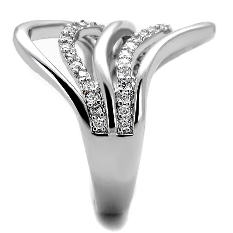 Cute Rings 3W878 Rhodium Brass Ring with AAA Grade CZ