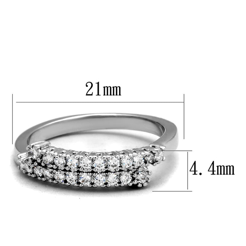 Cute Rings 3W879 Rhodium Brass Ring with AAA Grade CZ