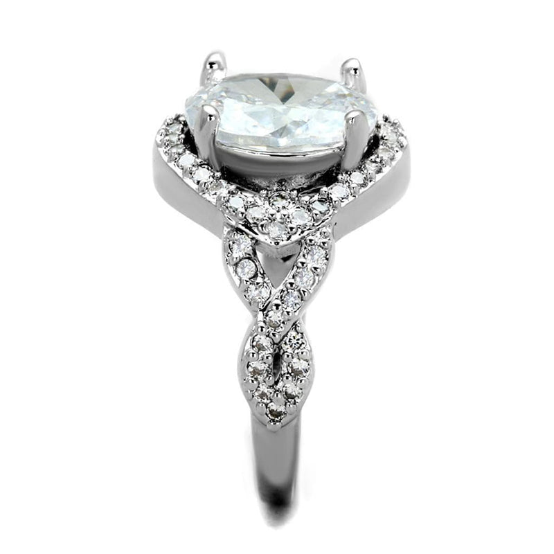 Cute Rings 3W880 Rhodium Brass Ring with AAA Grade CZ