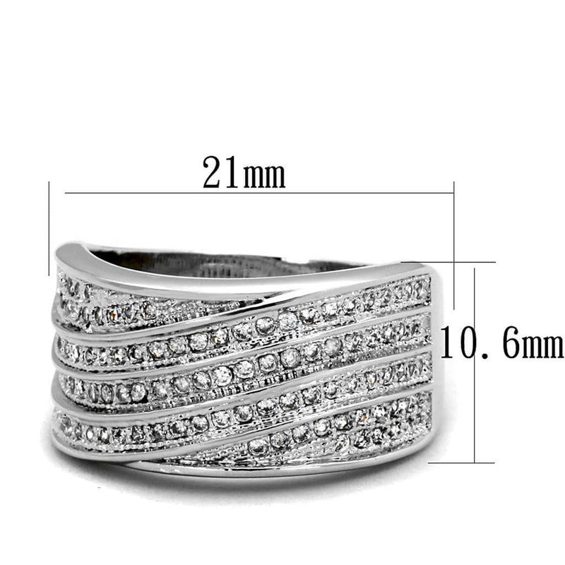 Cute Rings 3W882 Rhodium Brass Ring with AAA Grade CZ