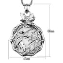 Chain Pendants 3W906 Rhodium Brass Magnifier pendant with Crystal