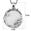 Chain Pendants 3W907 Rhodium Brass Magnifier pendant with Crystal