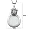 Locket Necklace 3W913 Rhodium Brass Magnifier pendant with Synthetic