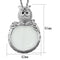 Chain Pendants 3W917 Rhodium Brass Magnifier pendant with Crystal