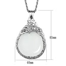 Chain Pendants 3W920 Rhodium Brass Magnifier pendant with Crystal