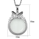 Chain Pendants 3W921 Rhodium Brass Magnifier pendant with Crystal