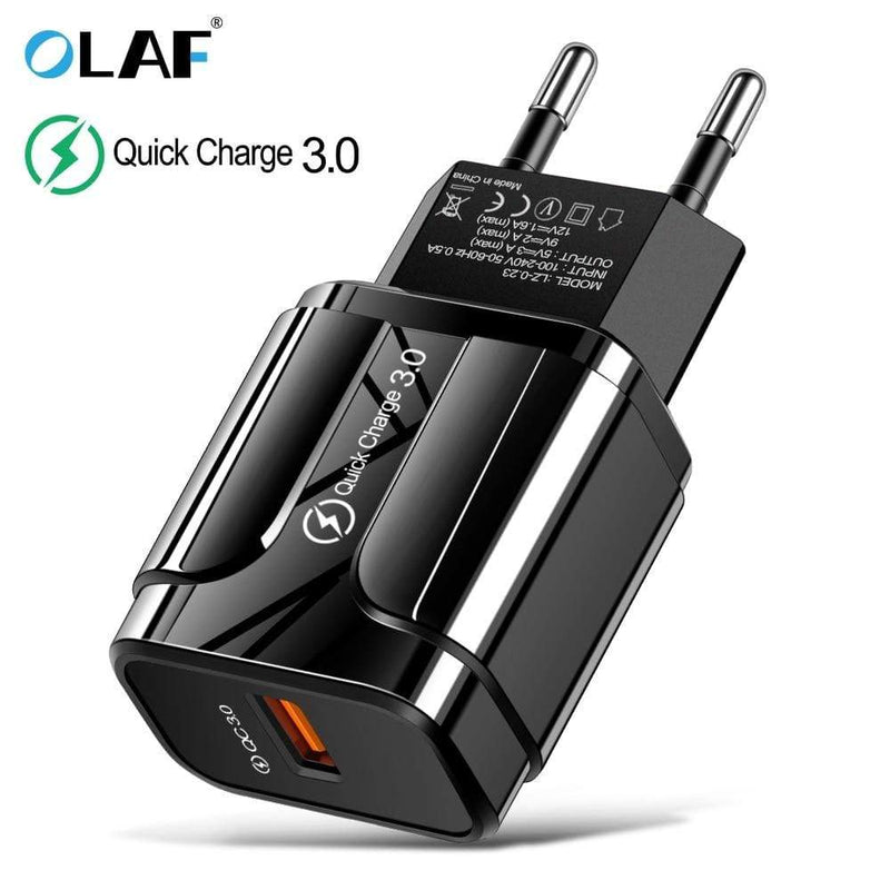 3A Quick Charge 3.0 USB Charger EU Wall Mobile Phone Charger Adapter for iPhone X MAX 7 8 QC3.0 Fast Charging for Samsung Xiaomi AExp