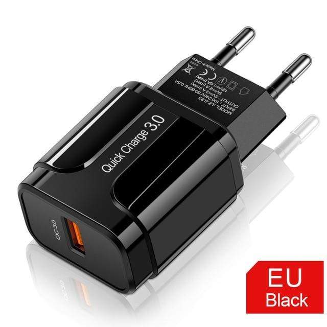 3A Quick Charge 3.0 USB Charger EU Wall Mobile Phone Charger Adapter for iPhone X MAX 7 8 QC3.0 Fast Charging for Samsung Xiaomi AExp