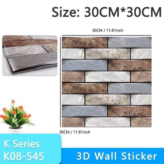 3D Wallpaper DIY Brick stone pattern Self-Adhesive Waterproof Wall Stickers 70cm*77cm floral prints 3D Wall Sticker for home JadeMoghul Inc. 