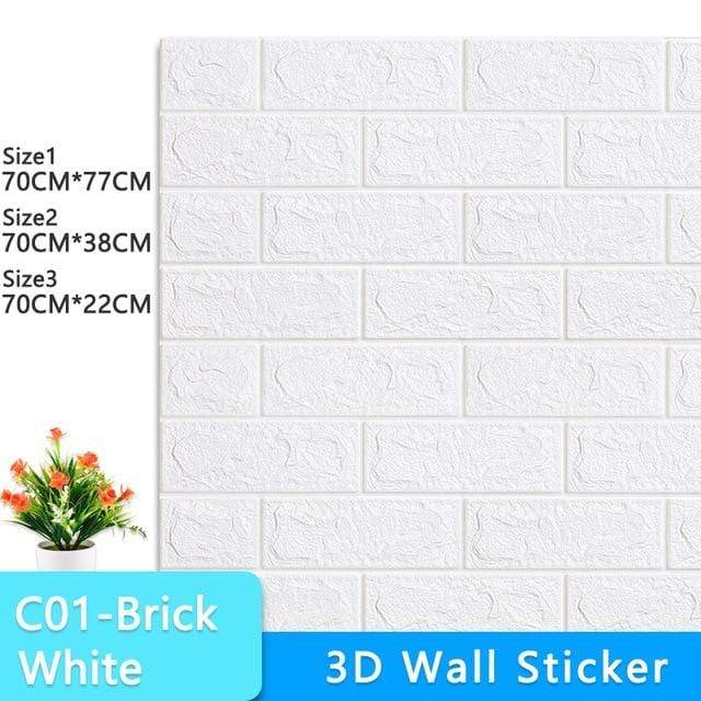 3D Wallpaper DIY Brick stone pattern Self-Adhesive Waterproof Wall Stickers 70cm*77cm floral prints 3D Wall Sticker for home JadeMoghul Inc. 