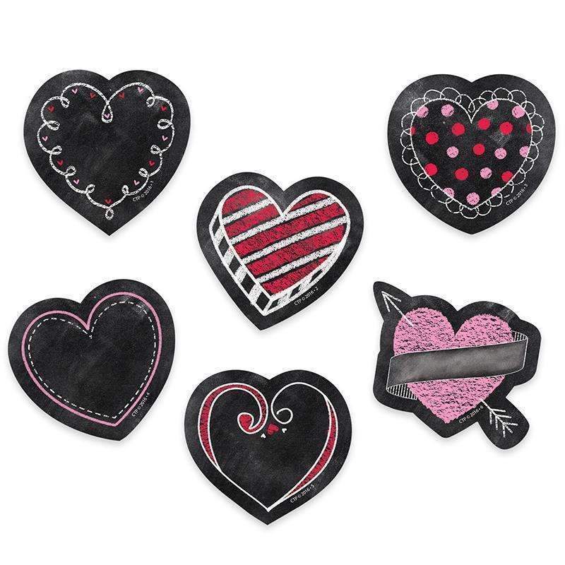 3IN CHALK HEARTS DESIGNER CUT OUTS-Learning Materials-JadeMoghul Inc.