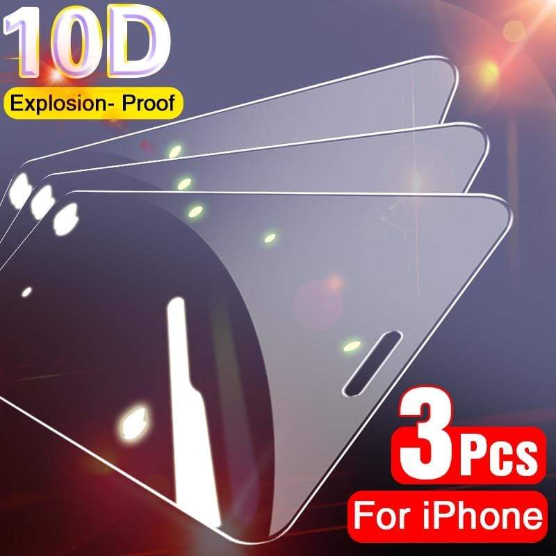 3Pcs Full Cover Protective Glass on For iPhone 11 12 Pro Max X XS Max XR Screen Protector For iPhone 7 8 6 6s Plus SE 2020 Glass JadeMoghul Inc. 