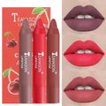 3pcs Matte Velvet Lipstick Set Delicate Smooth Waterproof  Non-stick Cup No Fading Air Lipstick Lasting Lip Makeup TSLM1 AExp