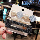 3PCS/Set Korean Acrylic Hair Clips For Women Hair Accessories Fashion Jewelry Simulated Pearl Hairpins Geometric Gold Barrettes AExp