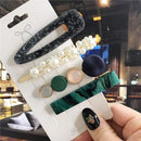 3PCS/Set Korean Acrylic Hair Clips For Women Hair Accessories Fashion Jewelry Simulated Pearl Hairpins Geometric Gold Barrettes AExp