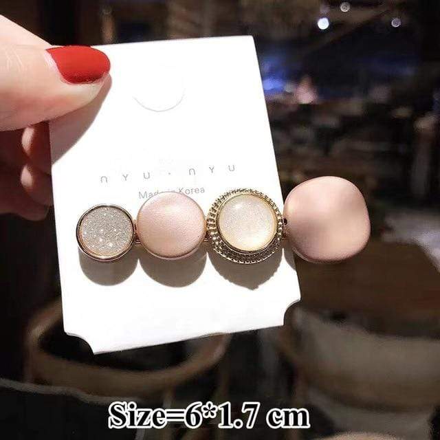 3PCS/Set Korean Acrylic Hair Clips For Women Hair Accessories Fashion Jewelry Simulated Pearl Hairpins Geometric Gold Barrettes AExp