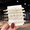 3PCS/Set Korean Acrylic Hair Clips For Women Hair Accessories Fashion Jewelry Simulated Pearl Hairpins Geometric Gold Barrettes AExp