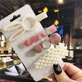 3PCS/Set Korean Acrylic Hair Clips For Women Hair Accessories Fashion Jewelry Simulated Pearl Hairpins Geometric Gold Barrettes AExp