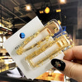 3PCS/Set Korean Acrylic Hair Clips For Women Hair Accessories Fashion Jewelry Simulated Pearl Hairpins Geometric Gold Barrettes AExp