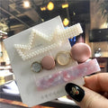 3PCS/Set Korean Acrylic Hair Clips For Women Hair Accessories Fashion Jewelry Simulated Pearl Hairpins Geometric Gold Barrettes AExp