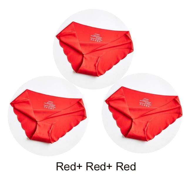 3Pcs/Set Seamless Panties Set Underwear Women's Lingerie Soft SILK Female Fashion Panty Sexy Lady Intimates Low Rise Briefs Set AExp