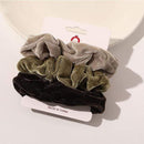 3PCS Vintage Velvet Scrunchie Leopard Scrunchies Set Elastic Hair Bands Headband Ponytail Holder Ties Rope Hair Accessories Gift JadeMoghul Inc. 