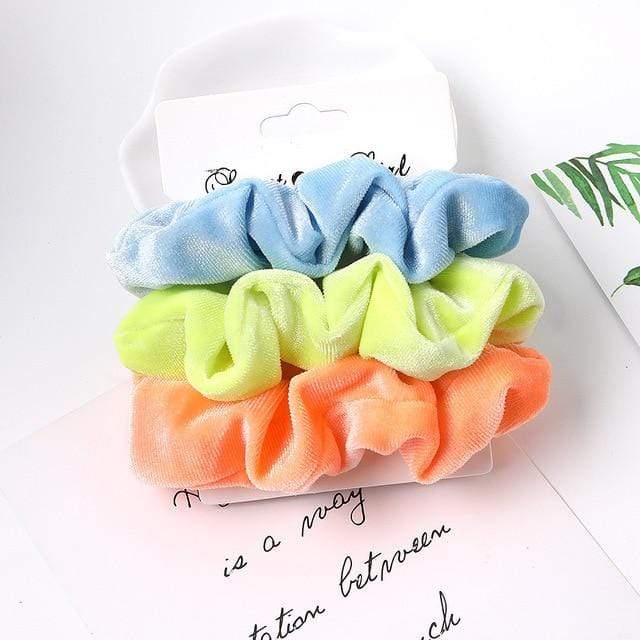 3PCS Vintage Velvet Scrunchie Leopard Scrunchies Set Elastic Hair Bands Headband Ponytail Holder Ties Rope Hair Accessories Gift JadeMoghul Inc. 