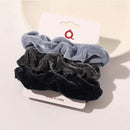 3PCS Vintage Velvet Scrunchie Leopard Scrunchies Set Elastic Hair Bands Headband Ponytail Holder Ties Rope Hair Accessories Gift JadeMoghul Inc. 
