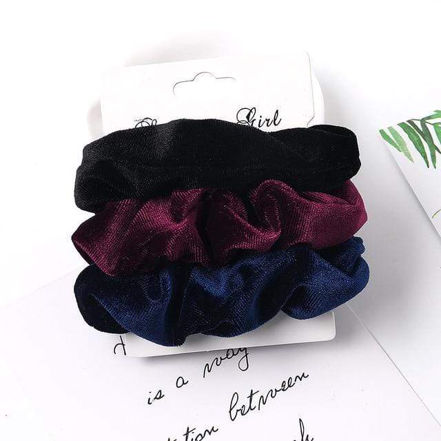 3PCS Vintage Velvet Scrunchie Leopard Scrunchies Set Elastic Hair Bands Headband Ponytail Holder Ties Rope Hair Accessories Gift JadeMoghul Inc. 
