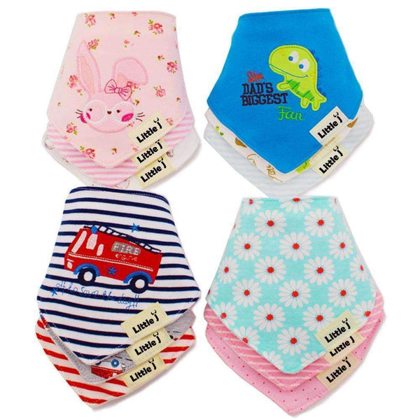 3Pcs/lot Cotton Baby Bibs Boys Girls Towel Cartoon Baby Bandana Bibs Newborn Baby Bib Infant Saliva Towel Toddler Clothing-2-JadeMoghul Inc.